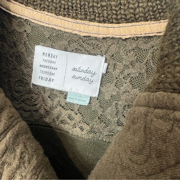 Anthropologie Saturday Sunday Brown Moto Jacquard jacket size M - Picture 2 of 3